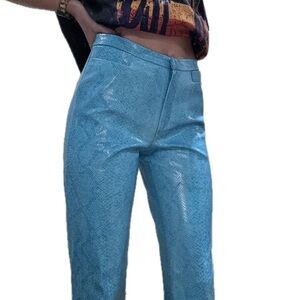 VINTAGE 90’s FAUX LEATHER SNAKEPRINT PANTS